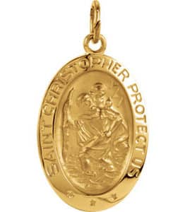 St. Christopher Medal Necklace or Pendant