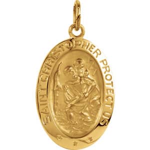 St. Christopher Medal Necklace or Pendant