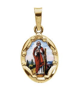 Hand Painted St. Jude Porcelain Pendant