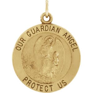 Religious Jewelry Guardian Angel Medal Necklace or Pendant