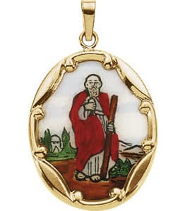 Hand Painted St. Jude Porcelain Pendant