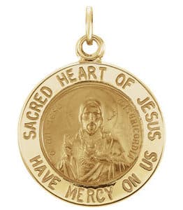 Round Sacred Heart of Jesus Medal