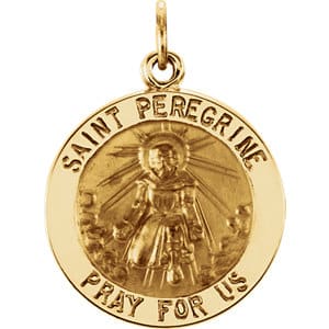 Religious Jewelry St. Peregrine Medal Necklace or Pendant