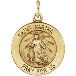 Religious Jewelry St. Martha Medal Necklace or Pendant
