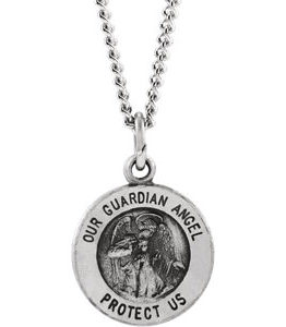 Guardian Angel Medal Necklace or Pendant