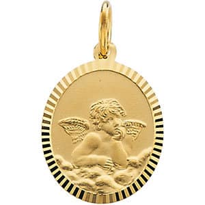 Christopher Baptismal Pin in 14K Yellow Gold 12.00x09.00 mm St 