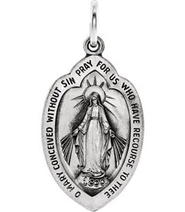 Oval Miraculous Medal Necklace or Pendant