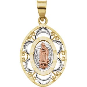 Oval Lady of Guadalupe Pendant