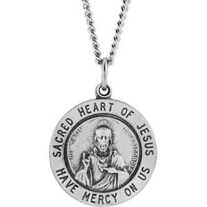 Round Sacred Heart of Jesus Medal