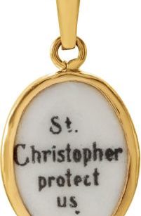 Hand Painted St. Christopher Porcelain Pendant