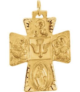 Four-Way Cross Medal Necklace or Pendant