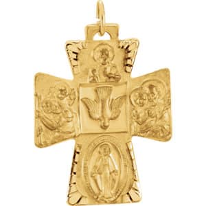 Four-Way Cross Medal Necklace or Pendant