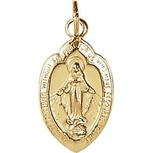 Oval Miraculous Medal Necklace or Pendant