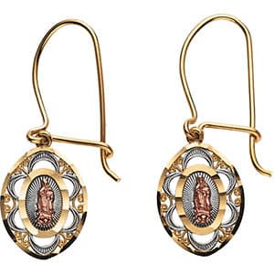 Oval Our Lady of Guadalupe Earrings