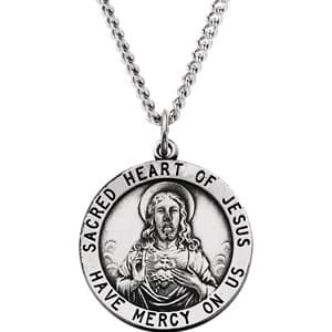 Round Sacred Heart of Jesus Medal