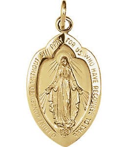 Oval Miraculous Medal Necklace or Pendant