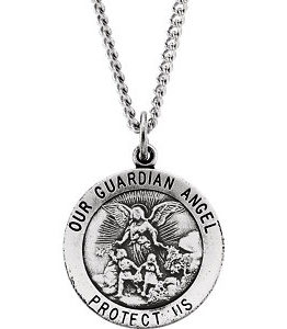 Guardian Angel Medal Necklace or Pendant