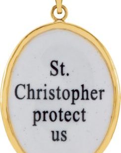 Hand Painted St. Christopher Porcelain Pendant
